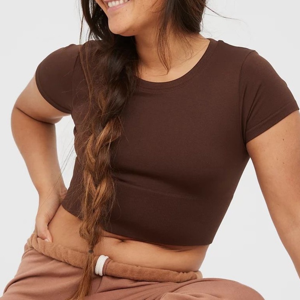 OFFLINE By Aerie Sidewalk Seamless Cropped T-Shirt